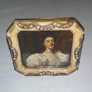 Jay Strongwater Gold and Cream Picture Frame